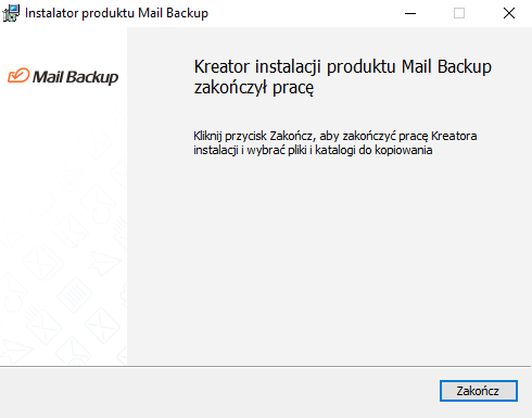 mail backup instalator podsumowanie