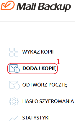 mail backup menu dodaj kopie