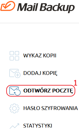 mail backup menu odtworz poczte