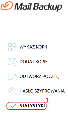 mail backup menu statystyki