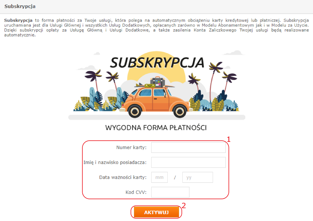 panel klienta moje uslugi mail backup platnosci subskrypcja