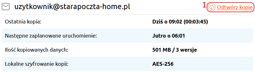 mail backup przenoszenie home odtworz kopie