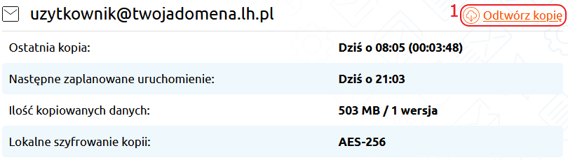 mail backup przenoszenie lh odtworz kopie