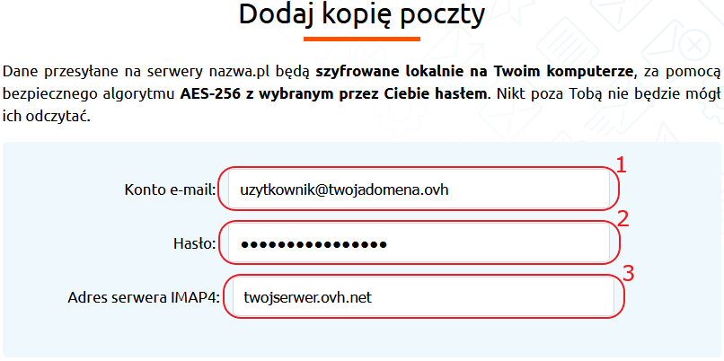 mail backup przenoszenie ovh dodaj kopie dane konta