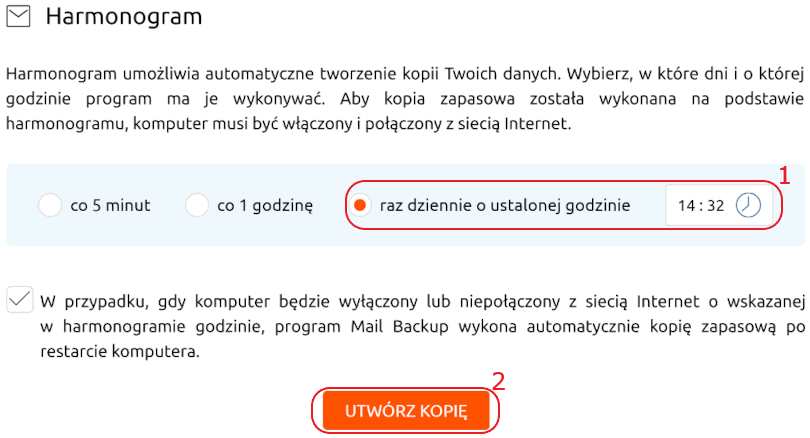 mail backup przenoszenie utworz kopie harmonogram